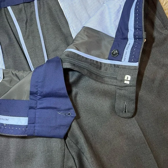 Peter Millar Pants Mens 38R Grey Harker Wool Stretch Flat Front Dress Slacks NWT